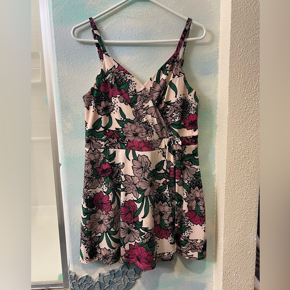 NWT Candies Pink Floral Wrap Romper Dress